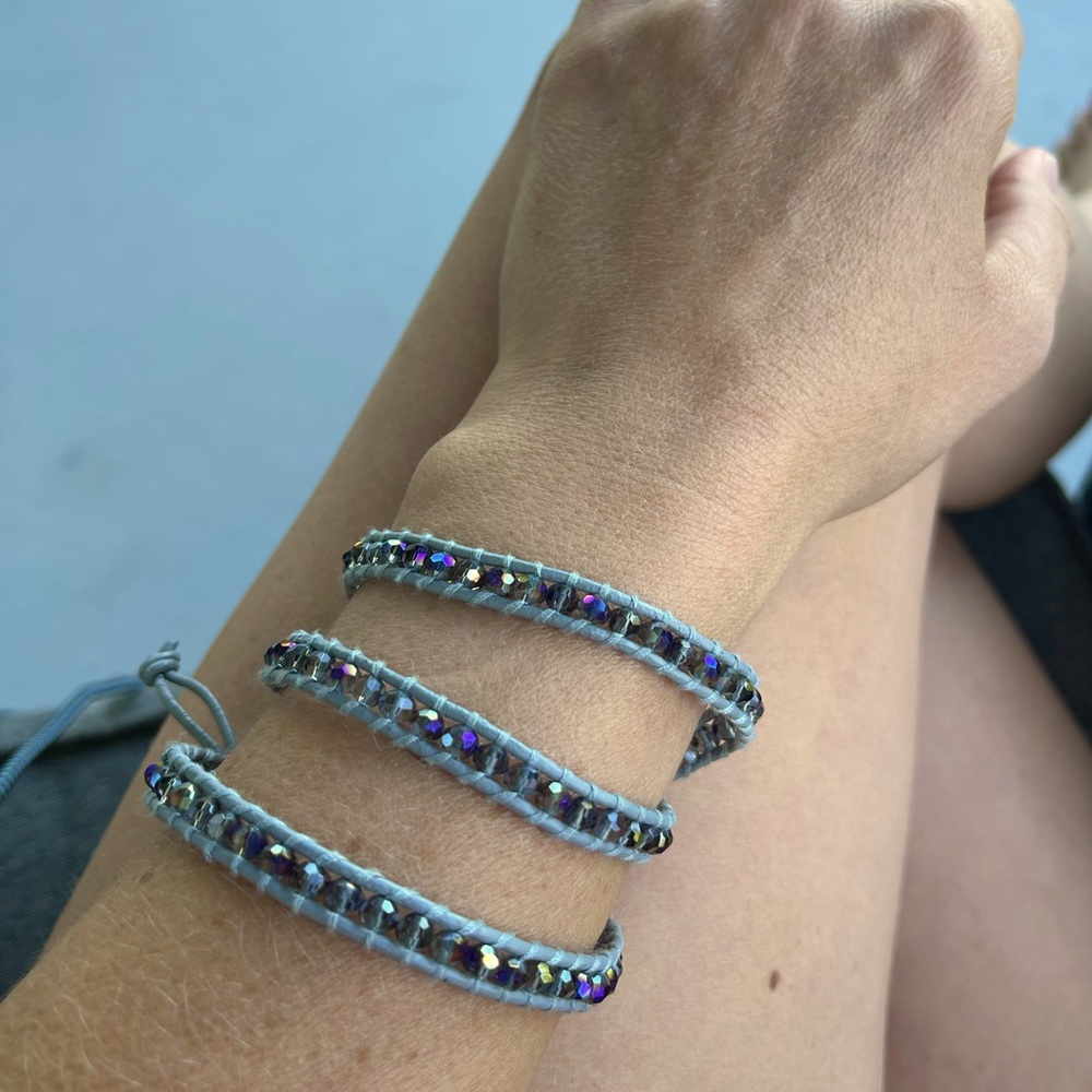Victoria Emerson Blue Wrap Bracelet with Iridescent Blue Accents